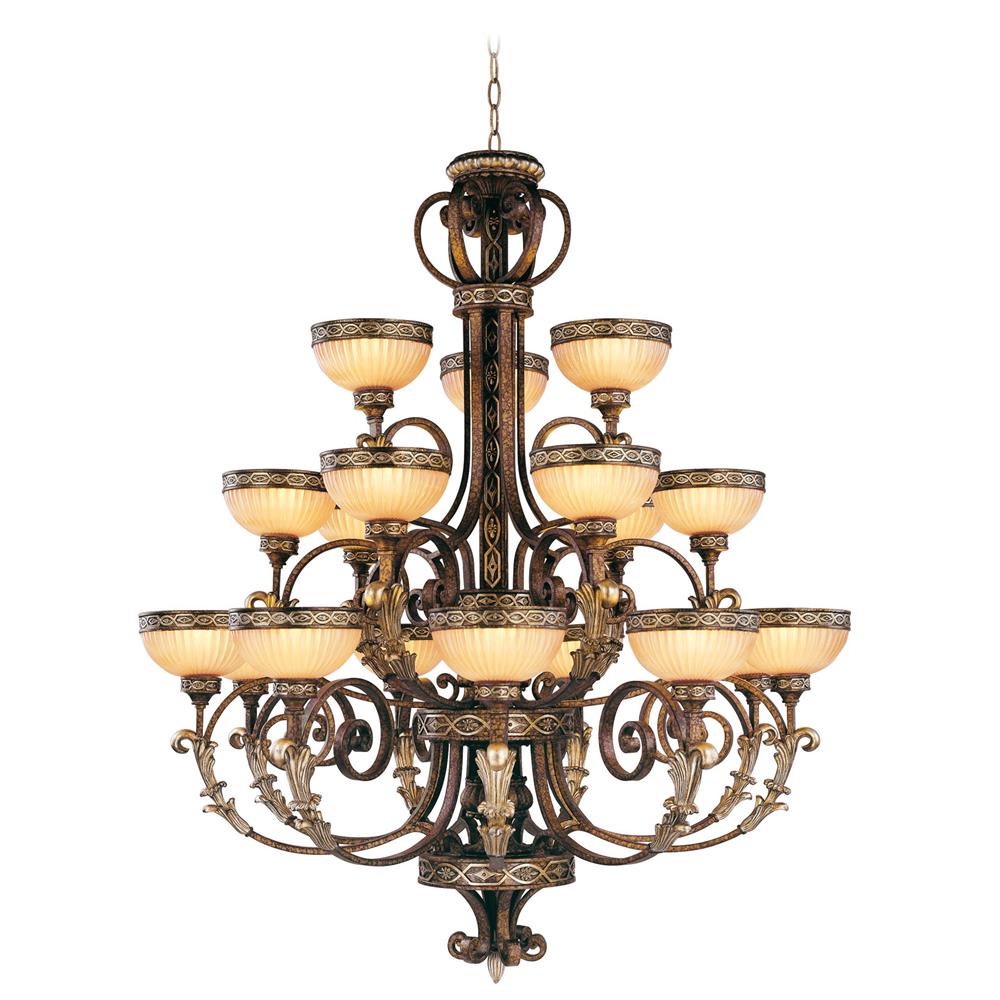 Livex Lighting 8539-64 Seville Chandelier in Palacial Bronze with Gilded Accents 